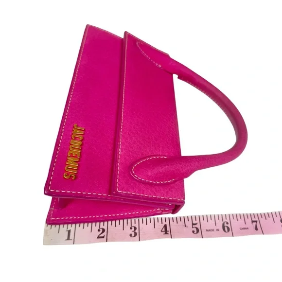 Jacquemus Le Chiquito Long Nubuck Cross Body Purse Handbag in Pink - Picture 7 of 17